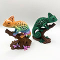 Voronoi Chameleon | 3D Printed Reptile Sculpture & Desk Décor
