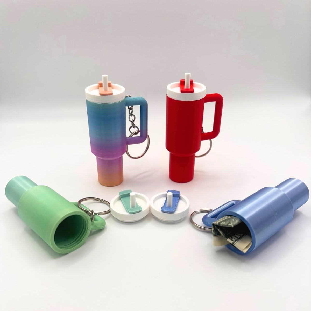 Mini Tumbler Storage Keychain | 3.5" Lip Balm & Cash Holder
