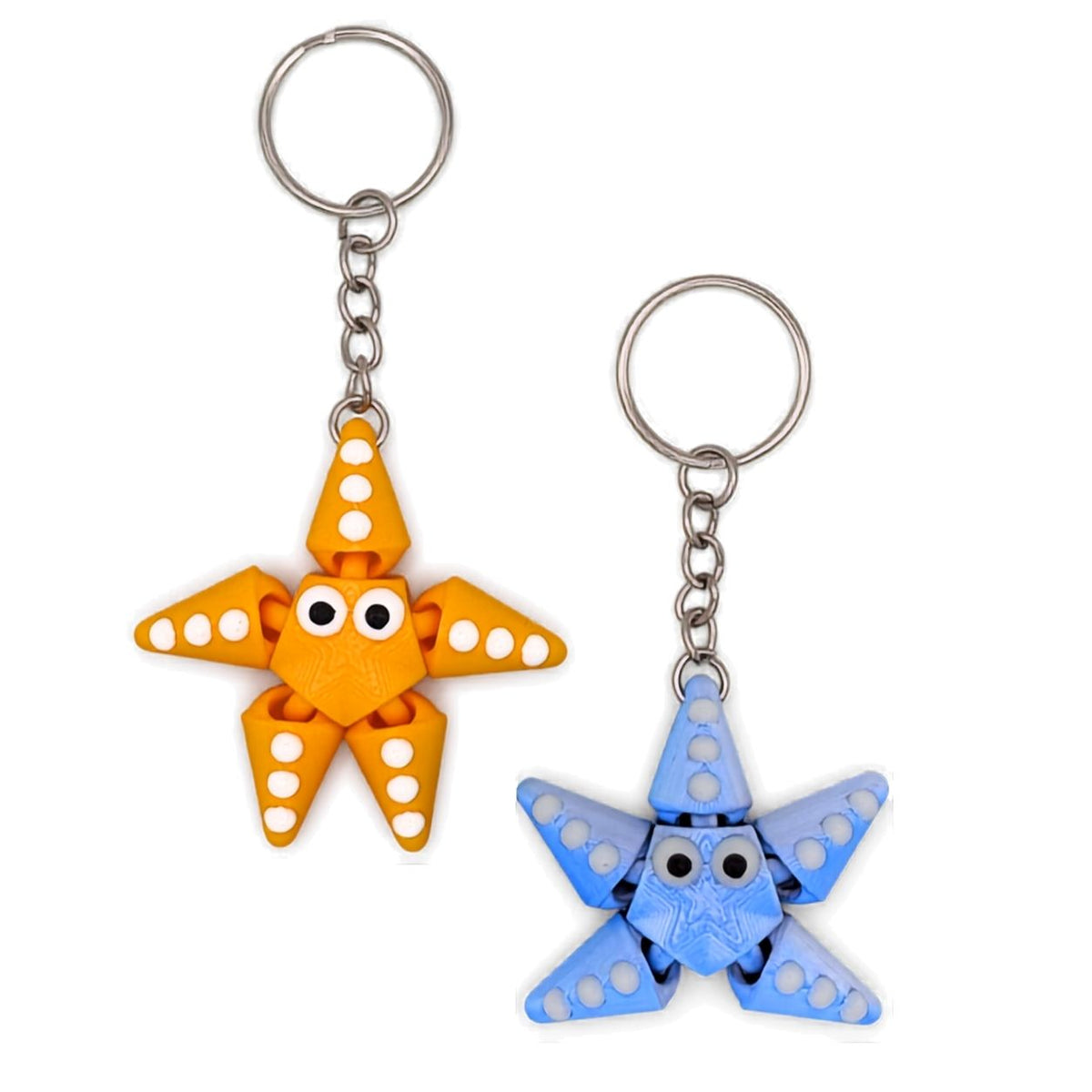 Mini Articulated Starfish Keychain | 2" Fidget & Backpack Charm